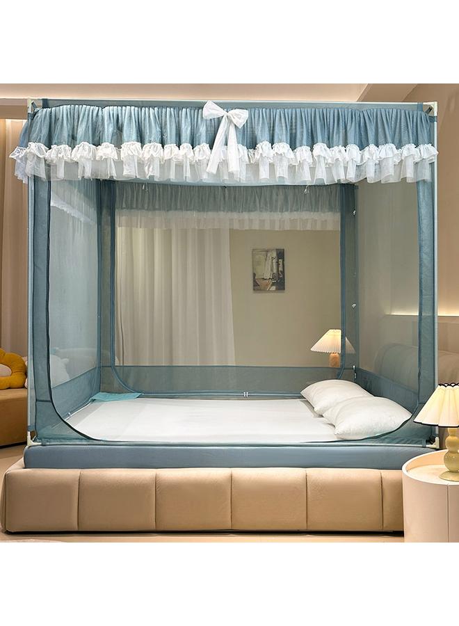 Bluejw 2024 New Lace Layer Bed Type Seat Bed Mosquito Net Three-door Anti-fall Self-connecting Bracket Bedroom Mosquito Net Wholesale - Image 3