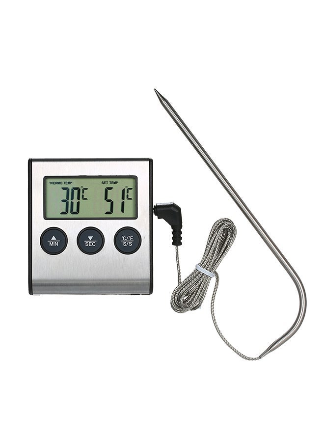 NIBEMINENT LCD Food Thermometer Silver/Black 2.56 x 2.83 0.71inch - Image 1