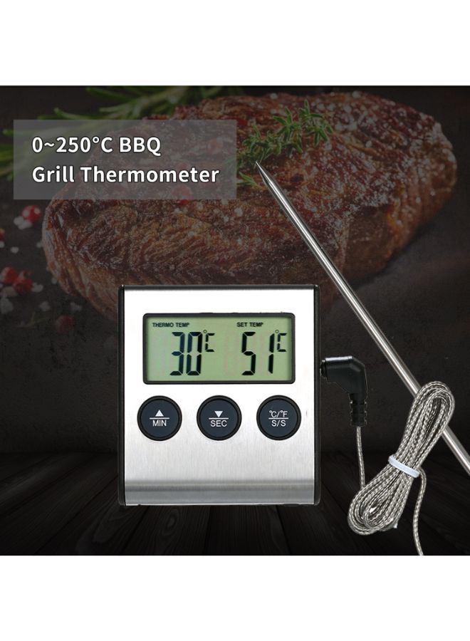 NIBEMINENT LCD Food Thermometer Silver/Black 2.56 x 2.83 0.71inch - Image 2