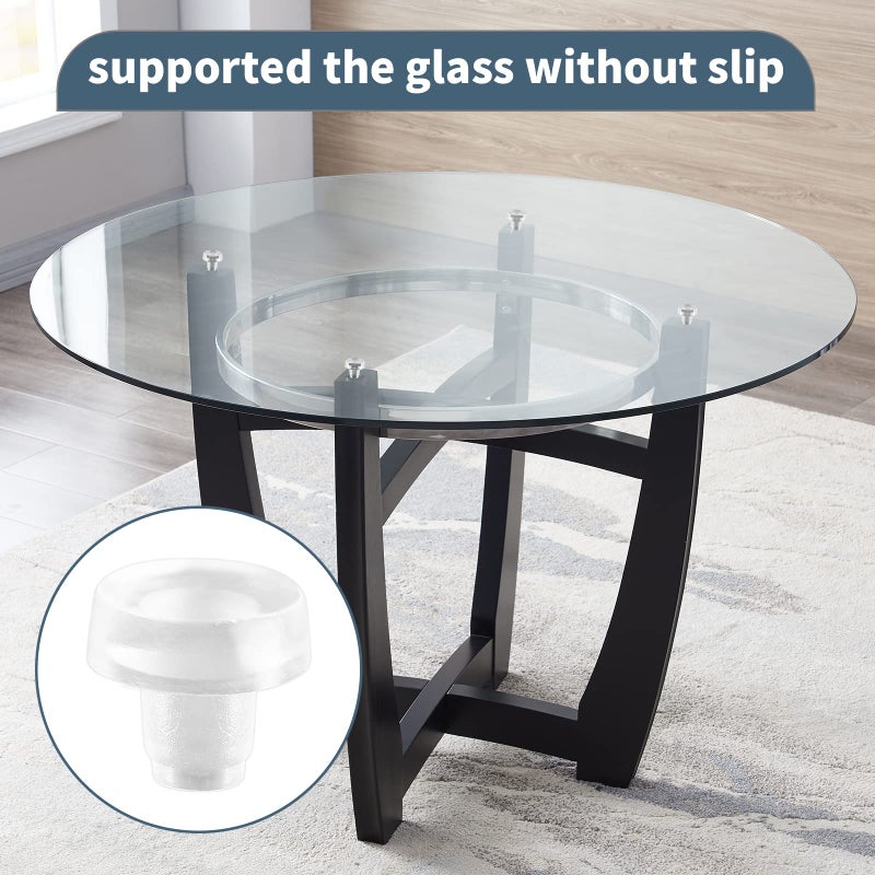 Litoexpe Glass Table Top Bumpers With Stem  Clear Rubber Grippers Anti Slip Patio Table Spacers For Furniture 1/4 Inch Hole  60 Pieces Rubber Push In Bumpers - Image 3