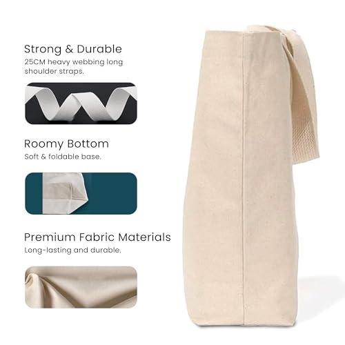 Bio Valley Cotton & Jute Reusable Tote Bag Printed | Eco-Friendly Multipurpose Grocery, Shopping, Beach & Gift Bag | Durable Canvas Printed Tote for Women - 33x29x7cm, Natural - Image 5