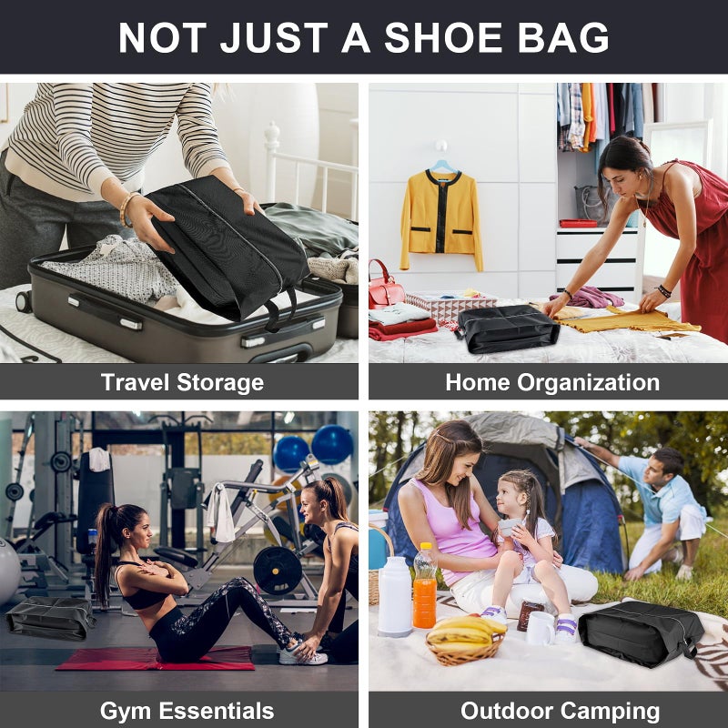 VUEKYN Shoe Bags for Travel, 4 Pack Extra Durable Travel Shoe Bags for Storage and Packing, Reusable Water-proof Shoe Bag with Smooth Zipper, Portable Travel Essentials - Image 4
