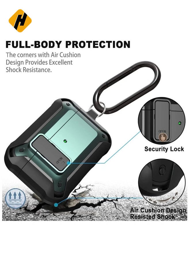 HuHa - Upgraded [Secure Lock] Armor Airpod Pro Case, Fibuntun Shockproof AirPods Pro Cover Cool iPod Pro Case Designed for Apple Air Pod Wireless Pro Cases for Men Women - Image 1