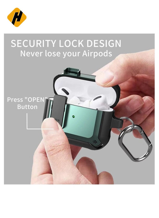 HuHa - Upgraded [Secure Lock] Armor Airpod Pro Case, Fibuntun Shockproof AirPods Pro Cover Cool iPod Pro Case Designed for Apple Air Pod Wireless Pro Cases for Men Women - Image 1