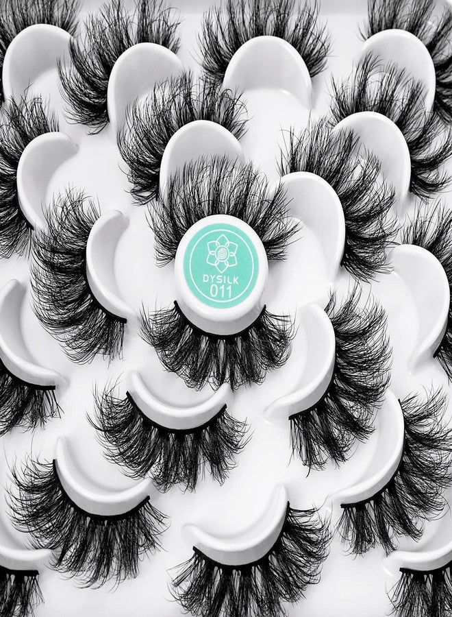DYSILK Fluffy Lashes False Eyelashes - Mink Lashes 10 Pairs 6D Faux Lashes Pack Mink Eyelashes Reusable Wispy Fluffy Cat Eye Lashes Natural Look Fake Eyelashes Soft Extension | 18mm - Image 2