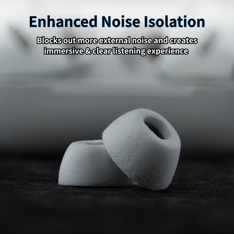 Comply TrueGrip | Premium Memory Foam Replacement Earbud Tips for Apple AirPods Pro Gen 3 | Long Lasting Comfort, Secure Fit, Superior Noise Isolation| White (S/M/L) (3 Pairs) - Image 5