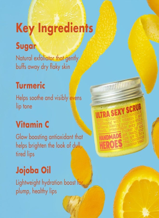 Handmade Heroes Turmeric & Vitamin C Lip Scrub Set - 2 Pack Natural Vegan Sugar Polish Lip Exfoliator - Brightening & Conditioning for Dark, Dry, Chapped Lips - Image 4