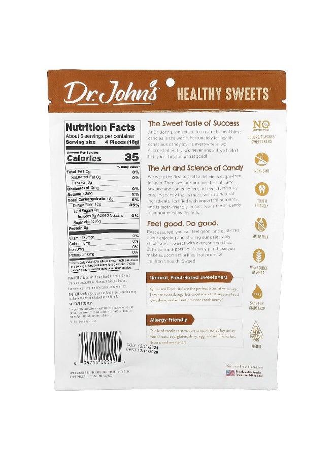Dr. John's Healthy Sweets Dr. John's Healthy Sweets, Chocolate Hard Candy, + Fiber, Sugar Free, 3.85 oz (109 g)  - Image 2