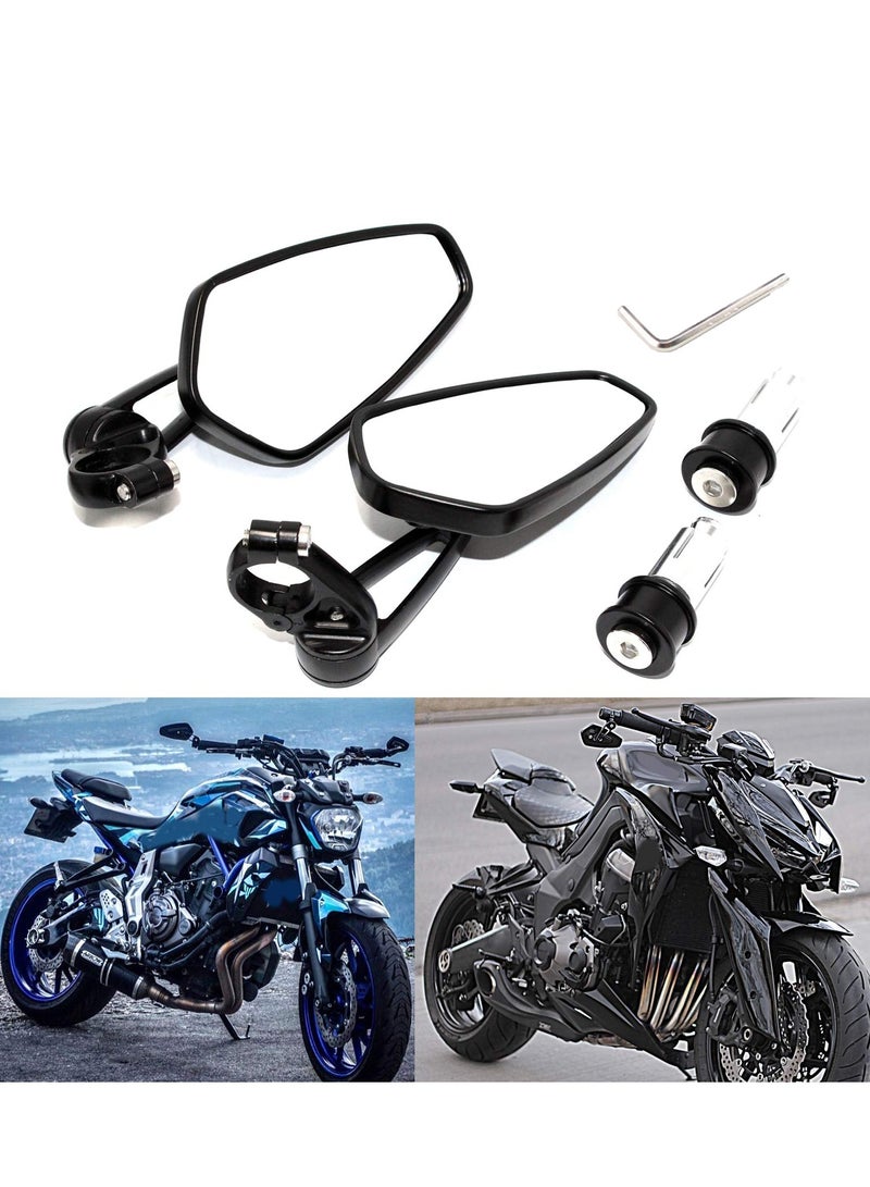 SYOSI Motorcycle Mirrors, Handlebar Mirrors Rearview Side CNC Handlebar Reflectors Reverse Mirrors Compatible with Honda Grom, Yamaha, Kawasaki, Ducati, Suzuki, and Most - Image 1