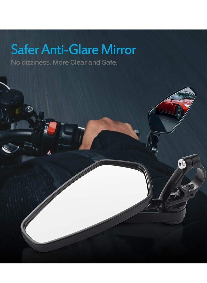 SYOSI Motorcycle Mirrors, Handlebar Mirrors Rearview Side CNC Handlebar Reflectors Reverse Mirrors Compatible with Honda Grom, Yamaha, Kawasaki, Ducati, Suzuki, and Most - Image 5