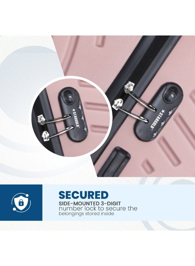 ستارجولد مجموعة أمتعة خفيفة الوزن من 3 قطع مصنوعة من مادة ABS الصلبة مع عجلات دوارة 360 درجة وقفل رقمي ومقبض من سبائك الألومنيوم - Image 5