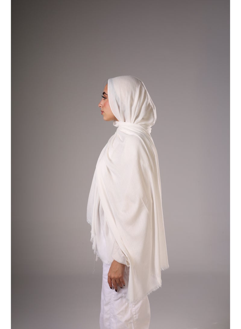 Lavezzi Cotton Sponge Modal Hijab for Women – Soft Breathable Head Scarf – Elegant Modest Fashion Head Wrap (Off White) - Image 3