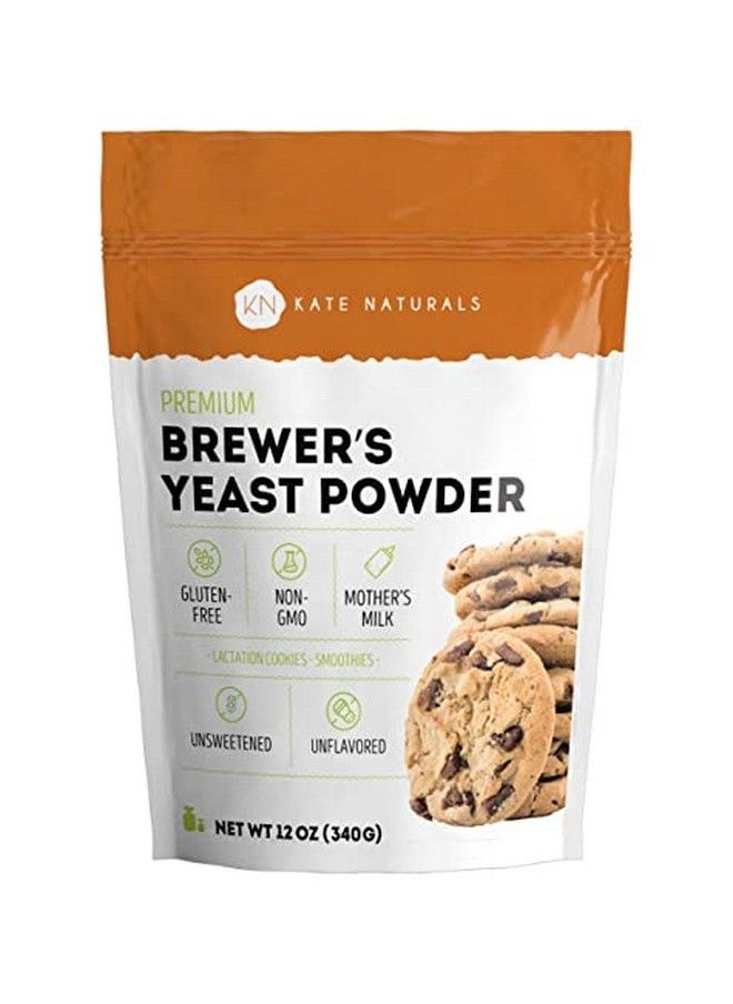 Kate Naturals - Brewer Yeast Powder Kate Naturals. Perfect For Lactation Cookies Boost Mother Milk. Glutenfree & Nongmo. Fresh Fragrance. Large Resealable Bag. 1Year Guarantee. (12 Oz) - Image 1