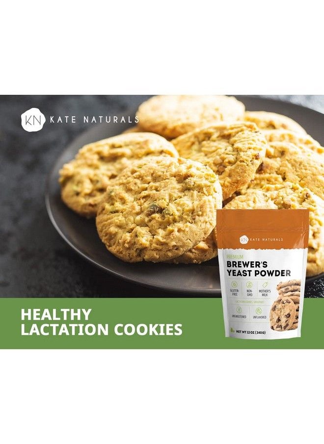 Kate Naturals - Brewer Yeast Powder Kate Naturals. Perfect For Lactation Cookies Boost Mother Milk. Glutenfree & Nongmo. Fresh Fragrance. Large Resealable Bag. 1Year Guarantee. (12 Oz) - Image 1