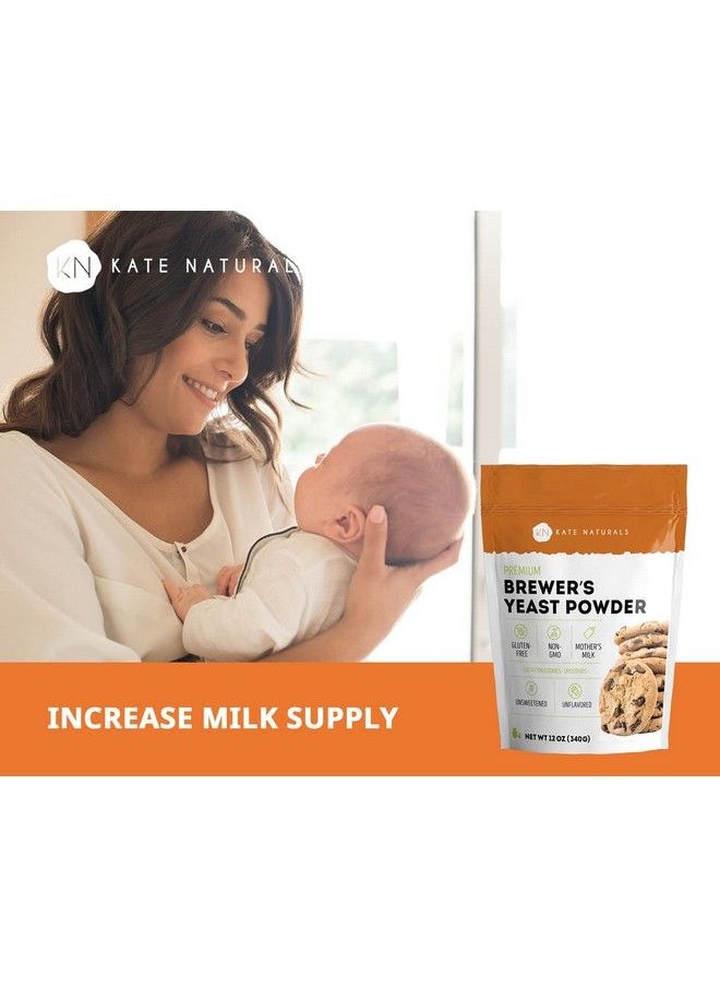 Kate Naturals - Brewer Yeast Powder Kate Naturals. Perfect For Lactation Cookies Boost Mother Milk. Glutenfree & Nongmo. Fresh Fragrance. Large Resealable Bag. 1Year Guarantee. (12 Oz) - Image 1