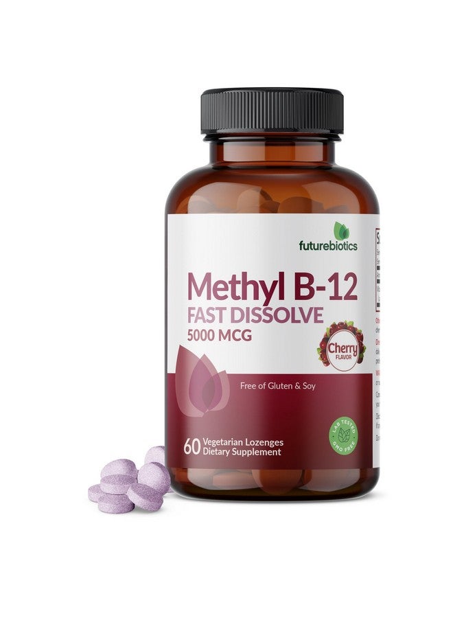 Futurebiotics Methyl B12 5000 MCG Vitamin B12 Methylcobalamin, Cherry Flavor Non-GMO, 60 Vegetarian Lozenges - Image 1
