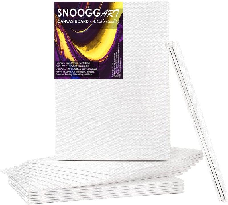 SNOOGG Pack of 20 Painting Canvas Board Panel Size : 6X6 Inch White Double Primed Artist Quality for Oil Acrylic and Mix Media Painting - Image 3