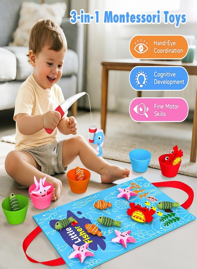 Envyvip Toddler Toy Montessori Toys for 1 Year Old Baby Boy Girl Birthday Gift, 22pcs Cloth Fishing Game Learning Toys for Toddlers 1-3 - Counting, Color Sorting, Fine Motor Skills 6-18 Months Babies - Image 2