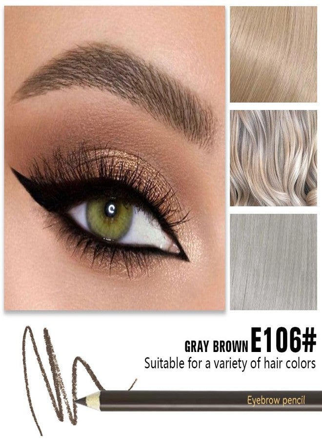 كاكيلا ٦ أقلام حواجب باللونين الرمادي والبني، مع مبراة، ذات صبغة غنية، مقاومة للماء والعرق، أقلام حواجب مكياج لملء الفراغات ورسم حواجب طبيعية، نباتية ولم تُختبر على الحيوانات - Image 3