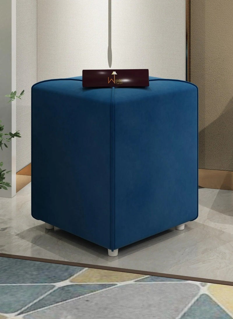 Wooden Twist Soft Comfortable Cushion Ottoman Stool  - Image 1