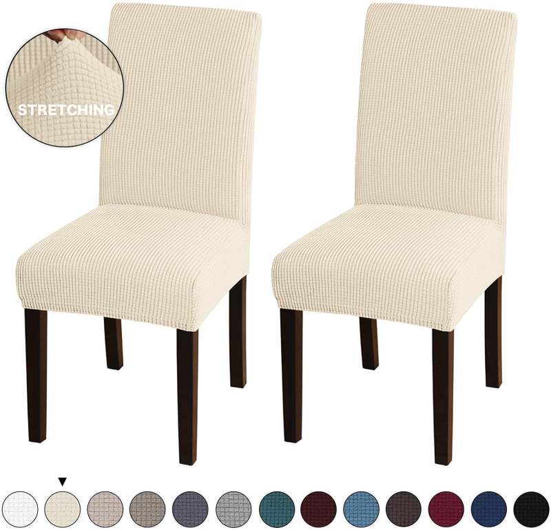 Dining Chair Covers 2 Pack Stretch Parsons Chair Slipcovers - Snug Fit Washable Removable Chair Furniture Protector for Dining Room Decor - Image 1