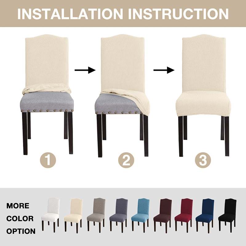Dining Chair Covers 2 Pack Stretch Parsons Chair Slipcovers - Snug Fit Washable Removable Chair Furniture Protector for Dining Room Decor - Image 5