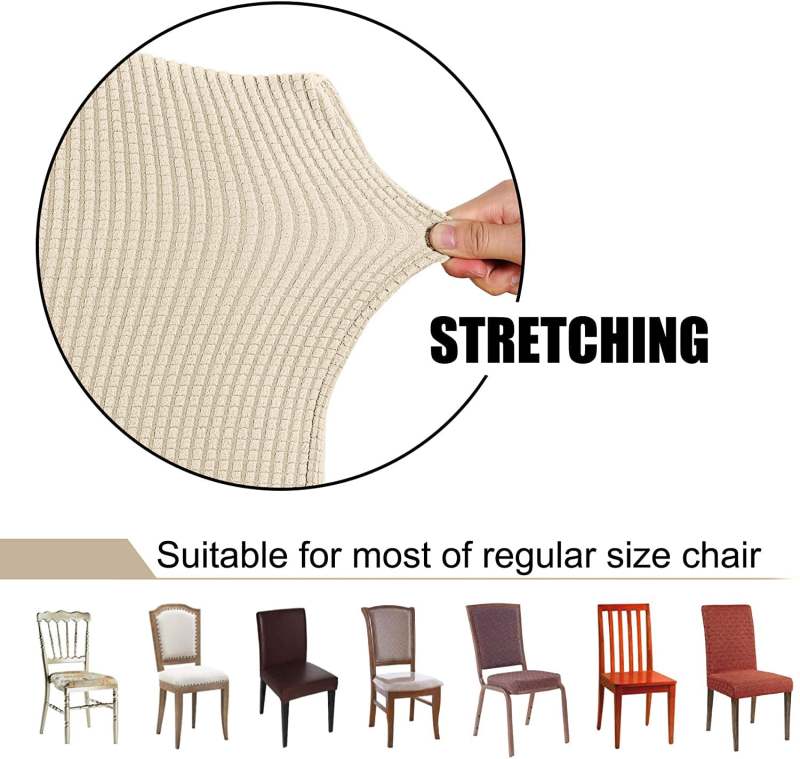 Dining Chair Covers 2 Pack Stretch Parsons Chair Slipcovers - Snug Fit Washable Removable Chair Furniture Protector for Dining Room Decor - Image 3
