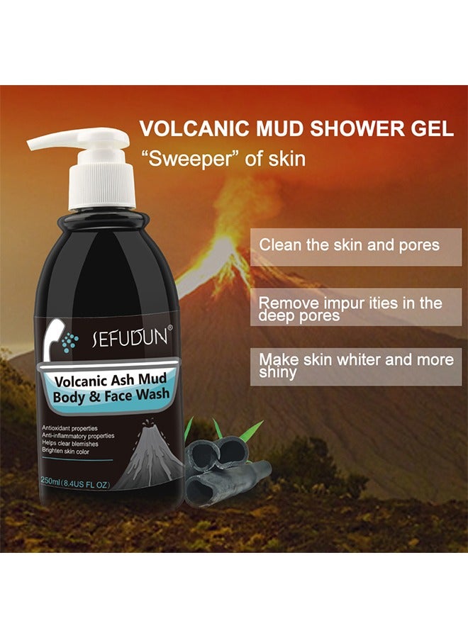 Sefudun Volcanic Ash Mud Body Wash Shower Gel Deep Sea Mud Whitening Body 250ML - Image 5