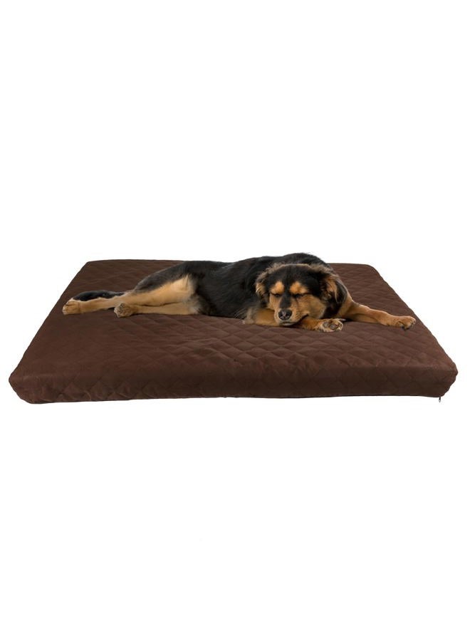 PETMAKER Waterproof Memory Foam Pet Bed- Indoor/Outdoor Dog Bed With Water Resistant Non Slip Bottom And Removeable Washable Cover, 44 X 35 -Brown - Image 1