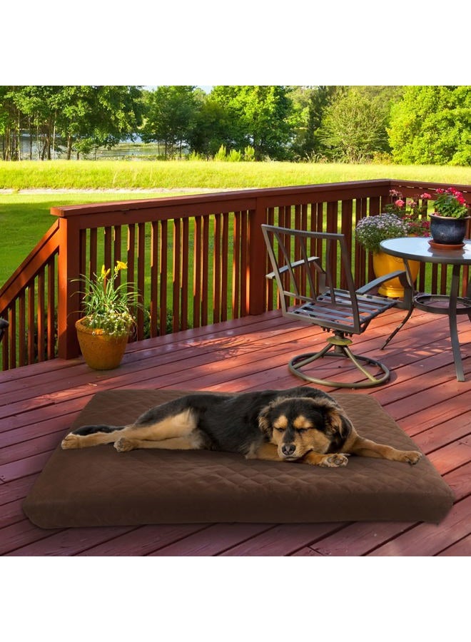 PETMAKER Waterproof Memory Foam Pet Bed- Indoor/Outdoor Dog Bed With Water Resistant Non Slip Bottom And Removeable Washable Cover, 44 X 35 -Brown - Image 5