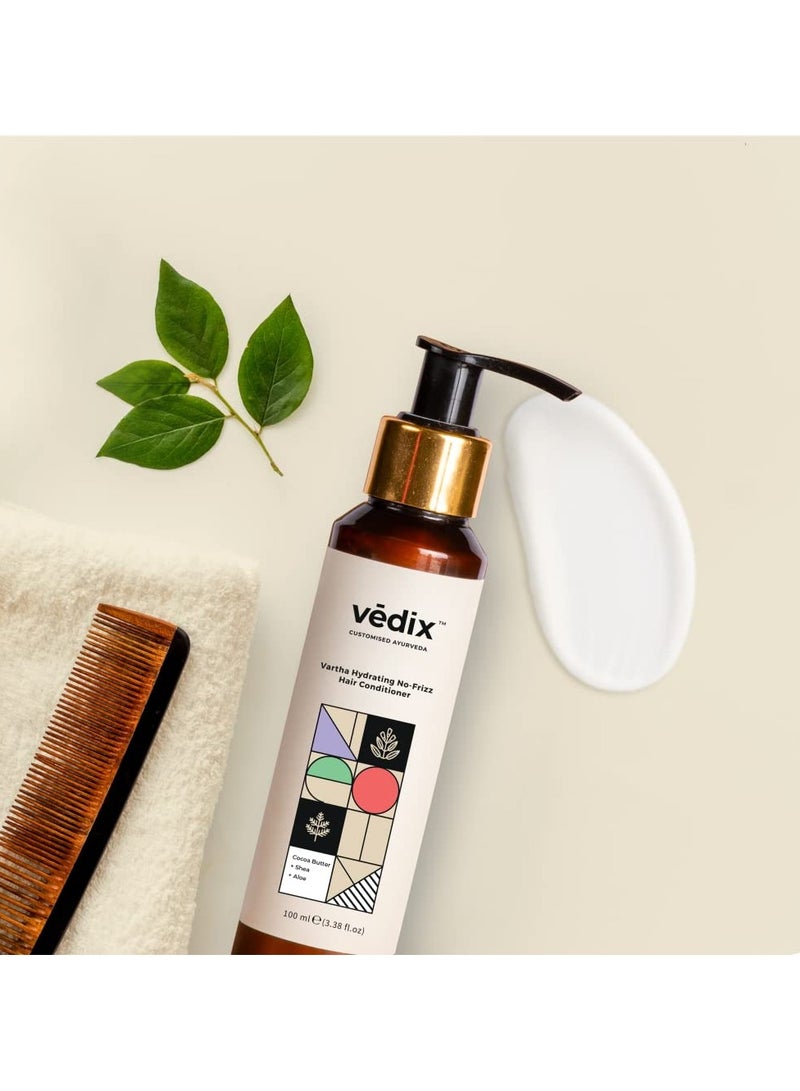 Vedix Conditioner, Ayurvedic Vartha Hydrating No-Frizz Hair Conditioner With Rice Water + Fenugreek + Mango Butterfor Frizz-Free Hair - 100 ml - Image 3