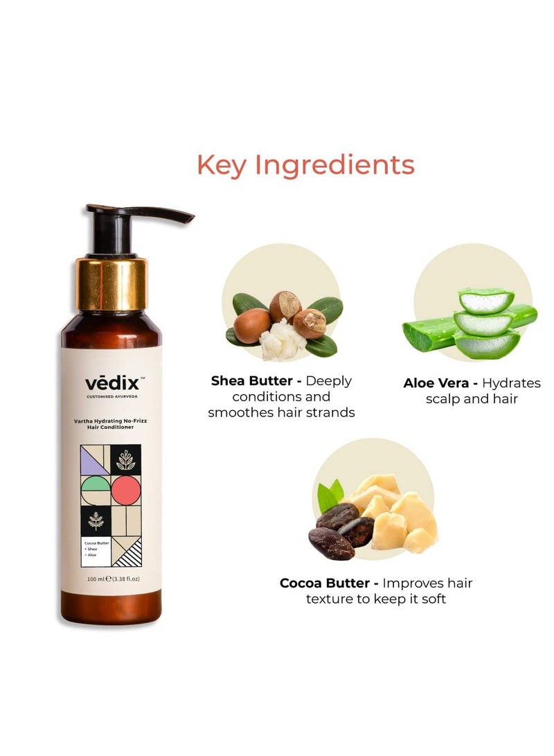 Vedix Conditioner, Ayurvedic Vartha Hydrating No-Frizz Hair Conditioner With Rice Water + Fenugreek + Mango Butterfor Frizz-Free Hair - 100 ml - Image 4