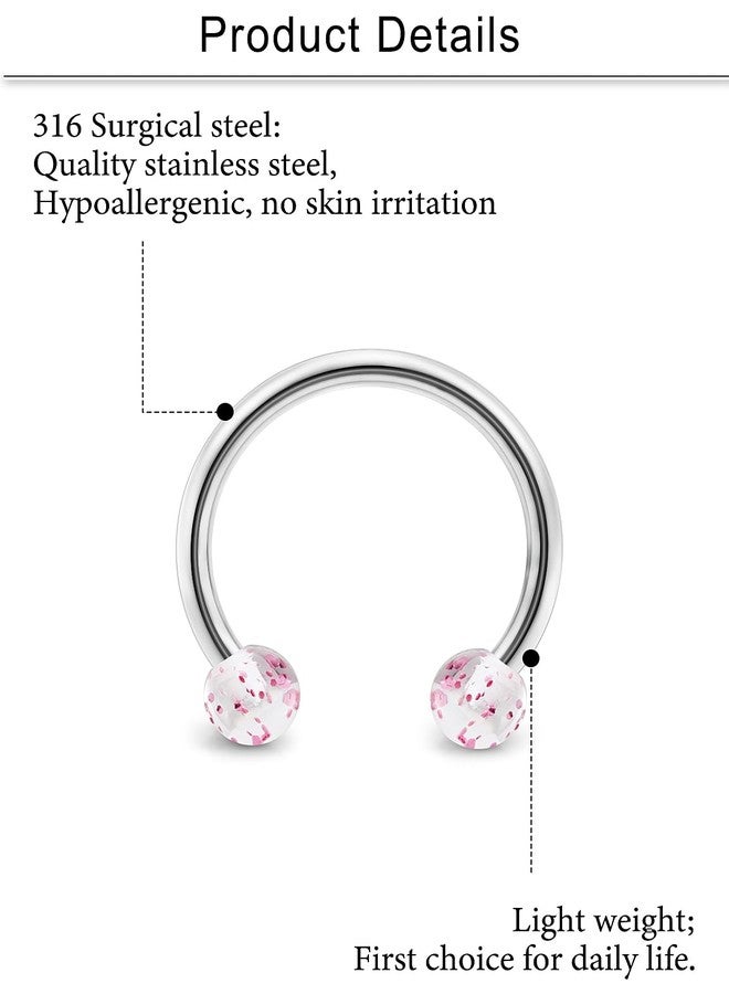 Cisyozi 20G 18G 16G 14G Septum Rings 316L Surgical Steel Septum Nose Lip Rings Horseshoes Cartilage Helix Tragus Rook Daith Earring Hoop Smiley Piercing Jewelry for Women Men 8mm 10mm 12mm 14mm 16mm - Image 3
