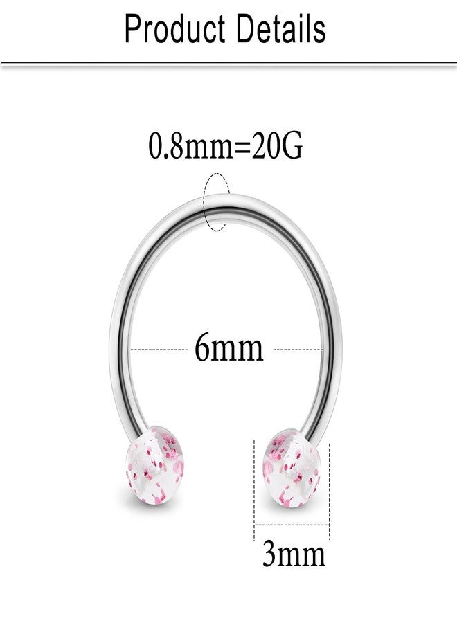 Cisyozi 20G 18G 16G 14G Septum Rings 316L Surgical Steel Septum Nose Lip Rings Horseshoes Cartilage Helix Tragus Rook Daith Earring Hoop Smiley Piercing Jewelry for Women Men 8mm 10mm 12mm 14mm 16mm - Image 2