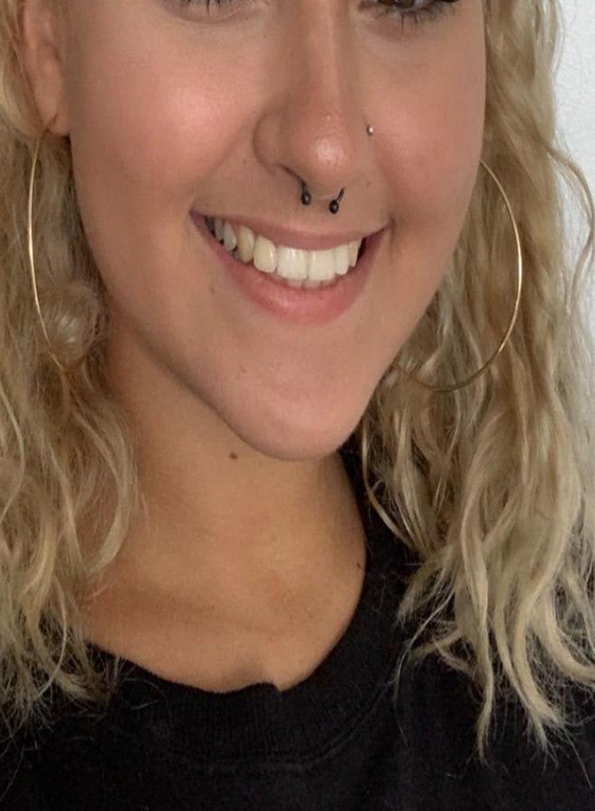 Cisyozi 20G 18G 16G 14G Septum Rings 316L Surgical Steel Septum Nose Lip Rings Horseshoes Cartilage Helix Tragus Rook Daith Earring Hoop Smiley Piercing Jewelry for Women Men 8mm 10mm 12mm 14mm 16mm - Image 5