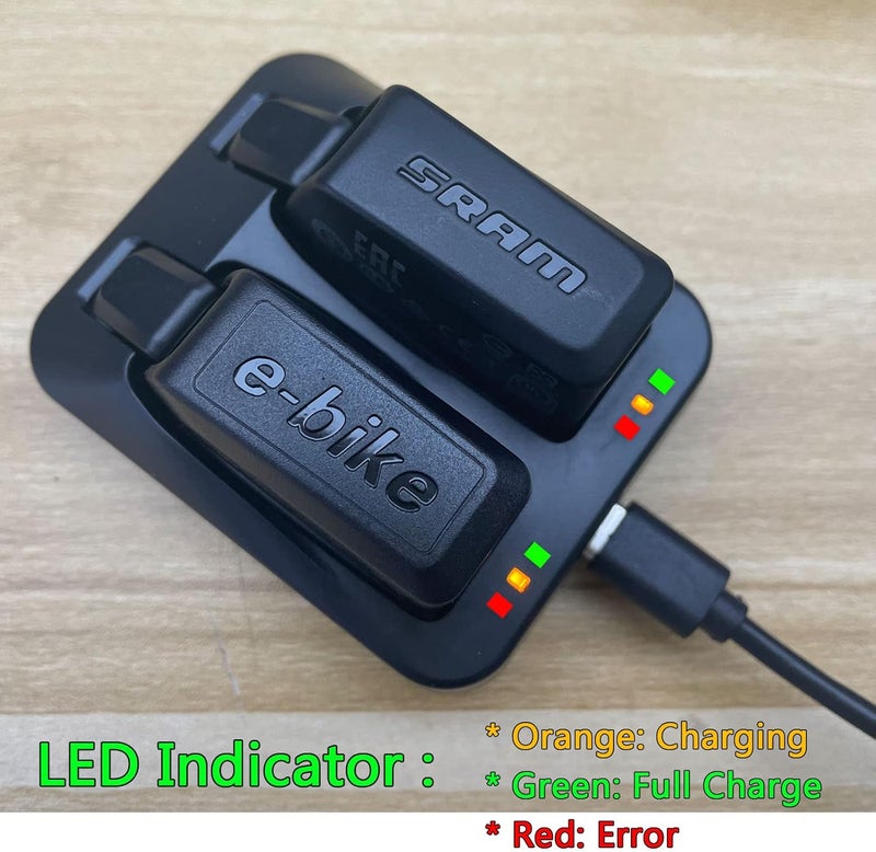 BININIU 2 Port Dual Battery Charger for SramAxs Red eTap Force Rival Gx Eagle Battery, USB C Port Input with USB A to C Cable - Image 3