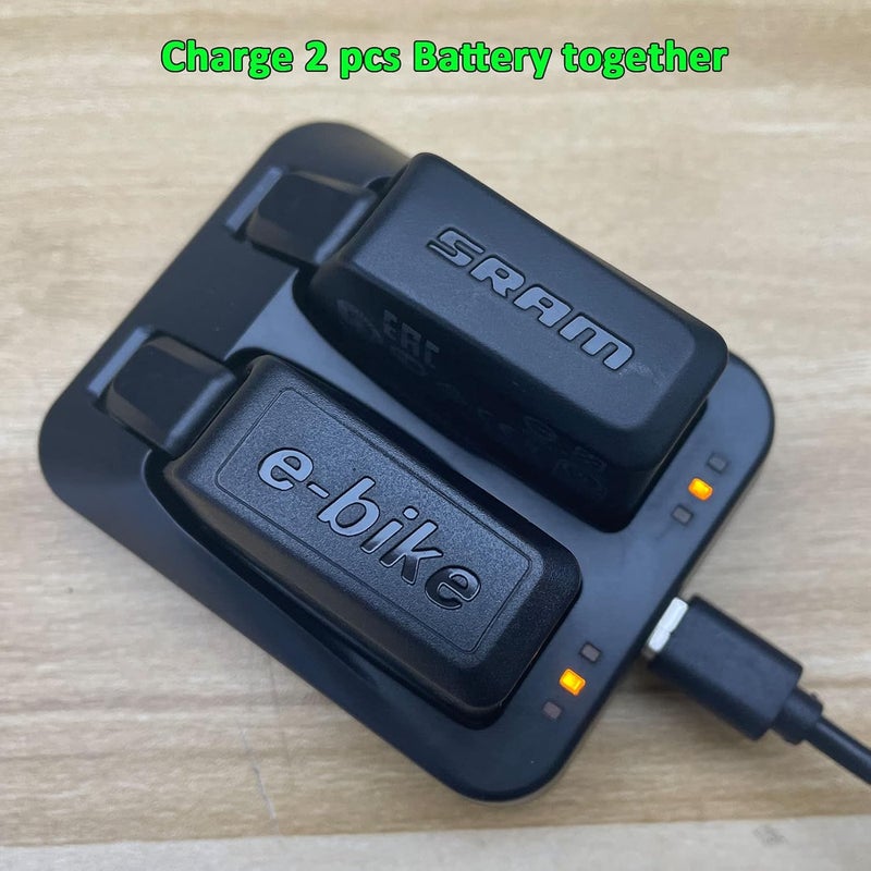 BININIU 2 Port Dual Battery Charger for SramAxs Red eTap Force Rival Gx Eagle Battery, USB C Port Input with USB A to C Cable - Image 4