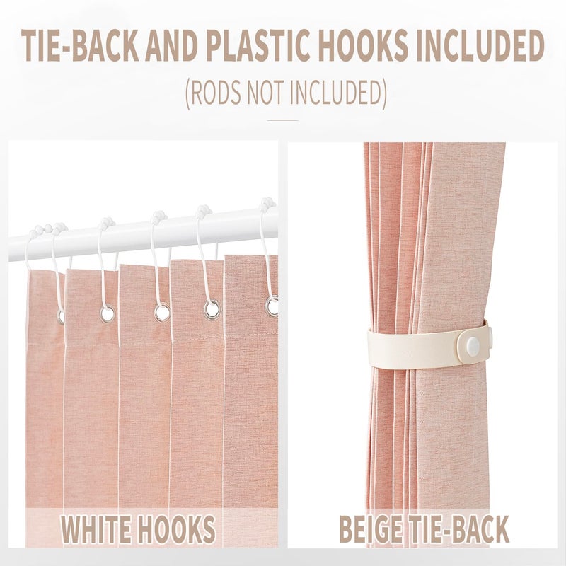 Vatge Doorway Curtains Accordion Pink Curtains for Girls' Room Door  Closet Doors Curtain  80 Inch Long Privacy Curtains for Room Divider and Open Closet  1 Panel with Tieback  W39 x L78  Pink - Image 3