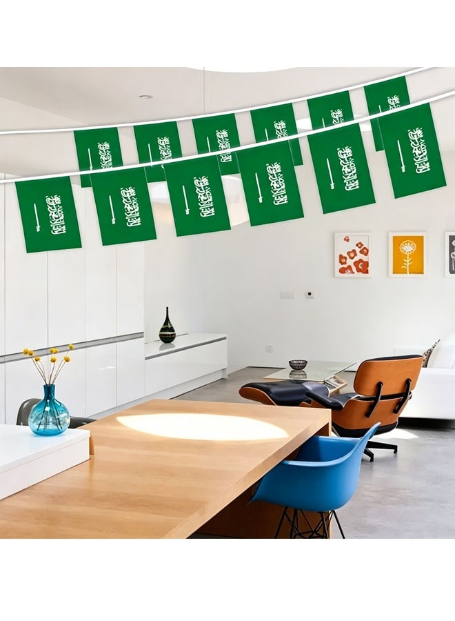 ZVEV Saudi Arabia Flag, Saudi Arabian String Banner Flag, 8M/20Pcs National Country World Pennant Flags Banner, Party Decorations Supplies for Olympics, Bar, International Festival (14X21CM) - Image 1