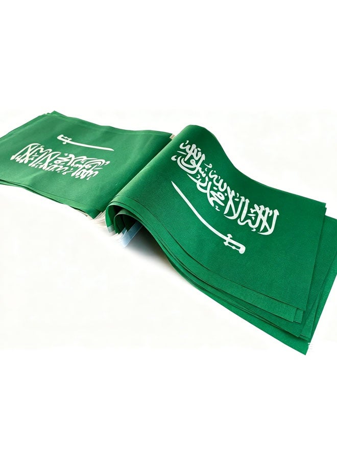 ZVEV Saudi Arabia Flag, Saudi Arabian String Banner Flag, 8M/20Pcs National Country World Pennant Flags Banner, Party Decorations Supplies for Olympics, Bar, International Festival (14X21CM) - Image 2