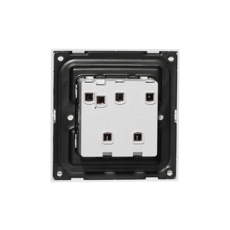 Donmarco Ultra Thin 3 Gang 1 Way Light Switch – 250V 10A, Premium Plastic Material, Modern & Durable, Fire-Resistant Electric Switch, 15-Year Warranty, Wall Switch for Home and Office (Matt White) - Image 4