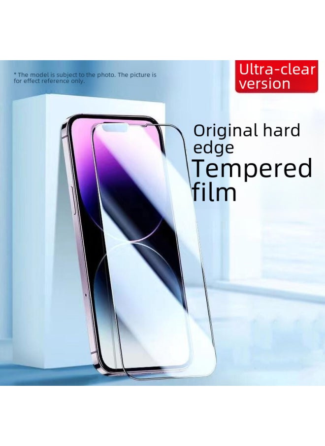 Generic - For Iphone16 Full Screen Tempered Film Apple 15 HD Film Ip14 Arc Edge Blue Light 13promax Mobile Phone Film-Color:High Aluminum Thick Glue Black Edge (hd) + Packaging-Dimensions:iPhone11ProMax - Image 1