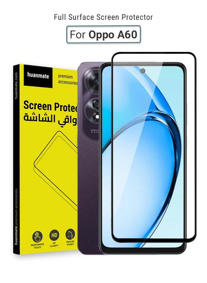 huanmate Screen Protector For Oppo A60 – Premium Edge to Edge Tempered Glass, High Transparency, Delicate Touch, Anti-Explosion, Smooth Arc Edges, Easy Installation  - Image 1
