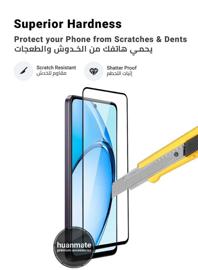huanmate Screen Protector For Oppo A60 – Premium Edge to Edge Tempered Glass, High Transparency, Delicate Touch, Anti-Explosion, Smooth Arc Edges, Easy Installation  - Image 4