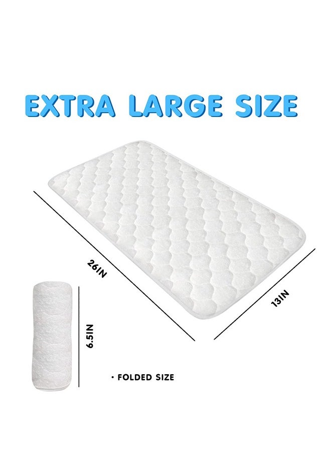 Pack Of 3 Bamboo Thicker Waterproof Reusable Diaper Changing Non Slip Pad Mat Cover Protector Large 14 x  27 White