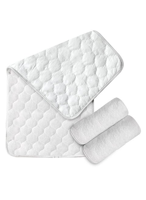 Pack Of 3 Bamboo Thicker Waterproof Reusable Diaper Changing Non Slip Pad Mat Cover Protector Large 14 x  27 White