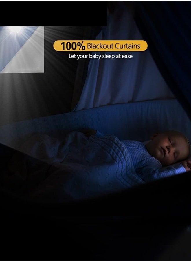 GUDOO - Portable Blackout Curtains With Self  Adhesive Fasteners For Bedroom Nursery and Attic Blackout Curtains Length 100 cm Width 145 cm - Image 1