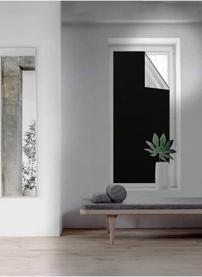 GUDOO - Portable Blackout Curtains With Self  Adhesive Fasteners For Bedroom Nursery and Attic Blackout Curtains Length 100 cm Width 145 cm - Image 1