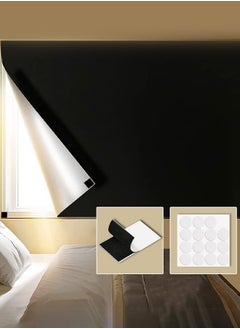 GUDOO Portable Blackout Curtains With Self  Adhesive Fasteners For Bedroom Nursery and Attic Blackout Curtains Length 100 cm Width 145 cm  - Image 1