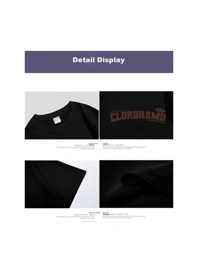 Clor Casual T-shirt For Men, Heavy Pure Cotton Short Sleeve, Summer Trendy Printed Loose Undershirt For Women, C013-1 White S - Image 3
